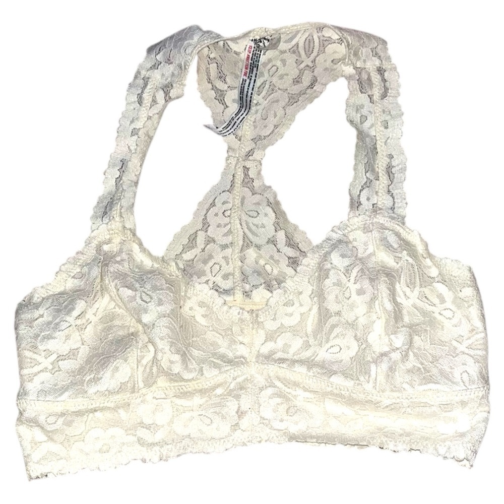 Intimately Free People Halter Style Ivory Cream Lace Bralette Women